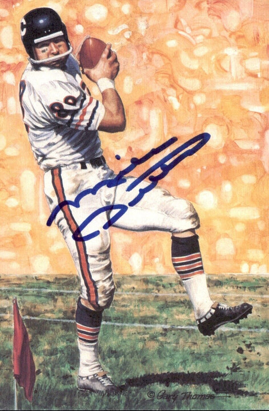 Mike Ditka HOF Autographed Goal Line Art GLAC Postcard Chicago Bears JSA