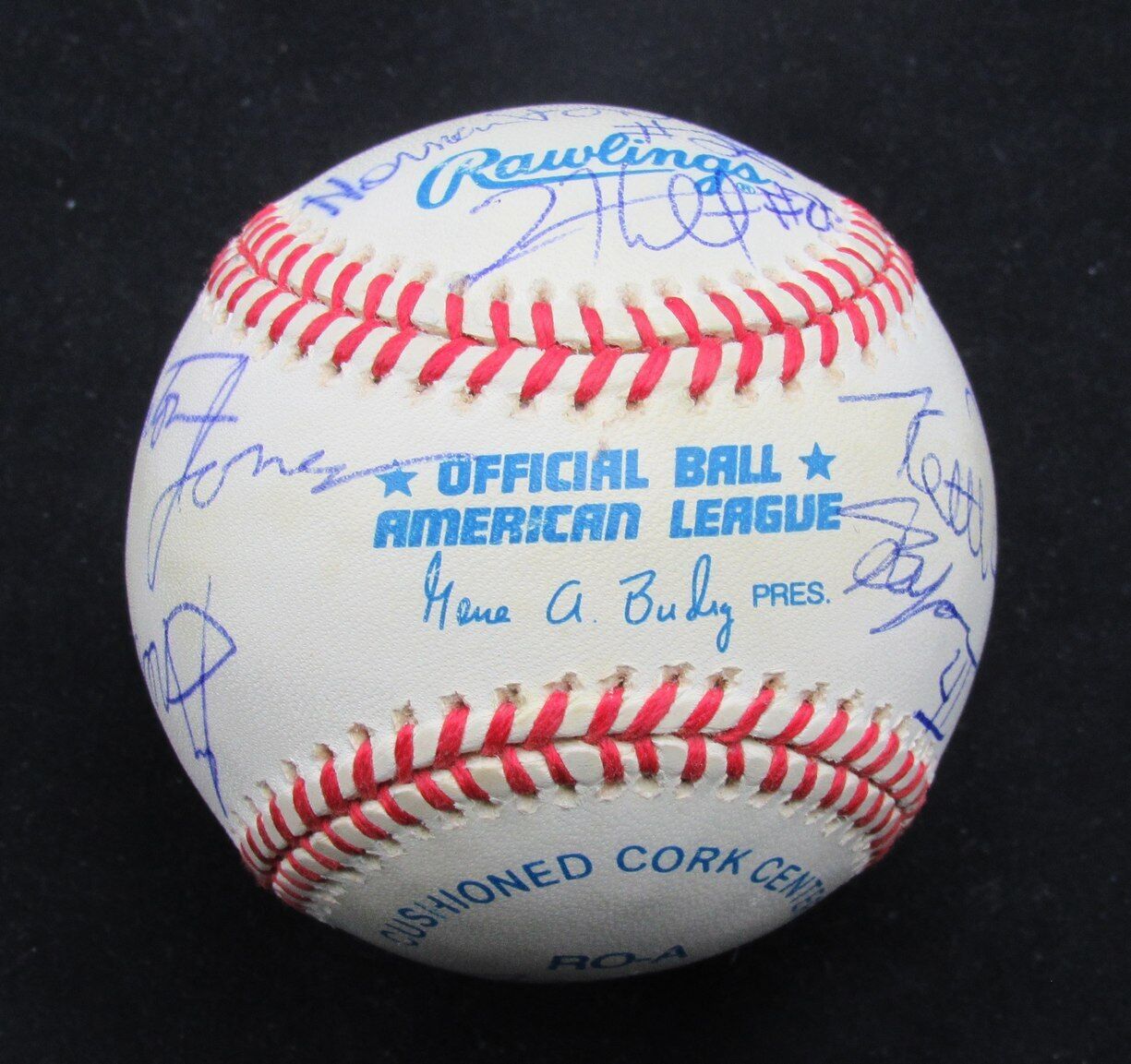 NFL Offensive Players Multi-Autographed Rawlings OAL Baseball Signed by 12