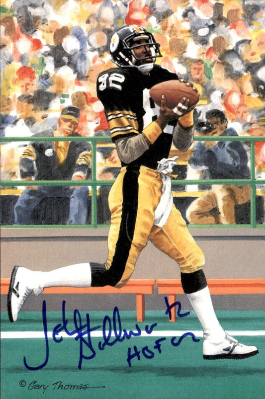 John Stallworth HOF Autographed Goal Line Art GLAC Postcard Steelers JSA