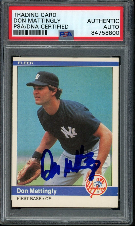 1984 FLEER Don Mattingly #131 Authentic Card Signed New York Yankees PSA/DNA