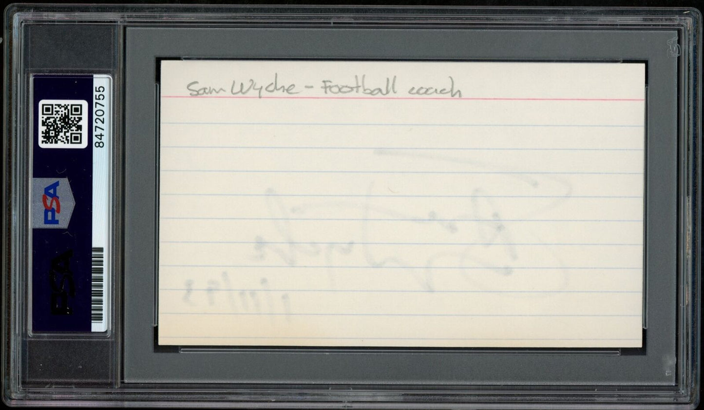Sam Wyche Autographed Index Card Cincinnati Bengals PSA/DNA