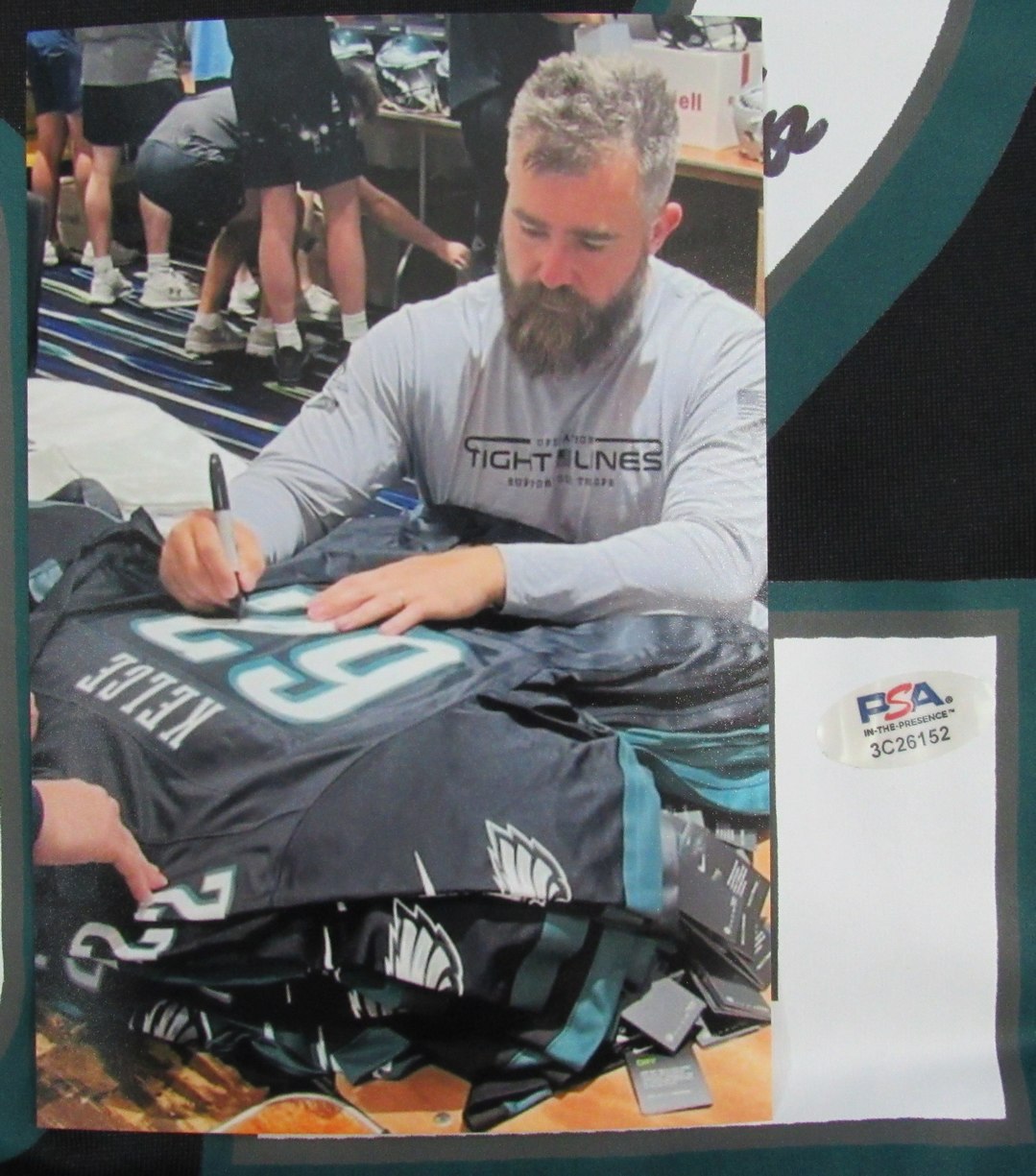 Jason Kelce Signed/Auto Black Nike Football Jersey Eagles PSA/DNA 190366