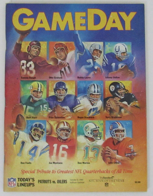 October 8, 1989 New England Patriots vs. Houston Oilers NFL GameDay Program