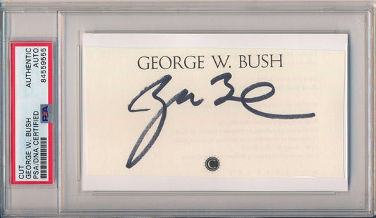 George W. Bush Autographed Cut on 3x5 Index Card PSA/DNA