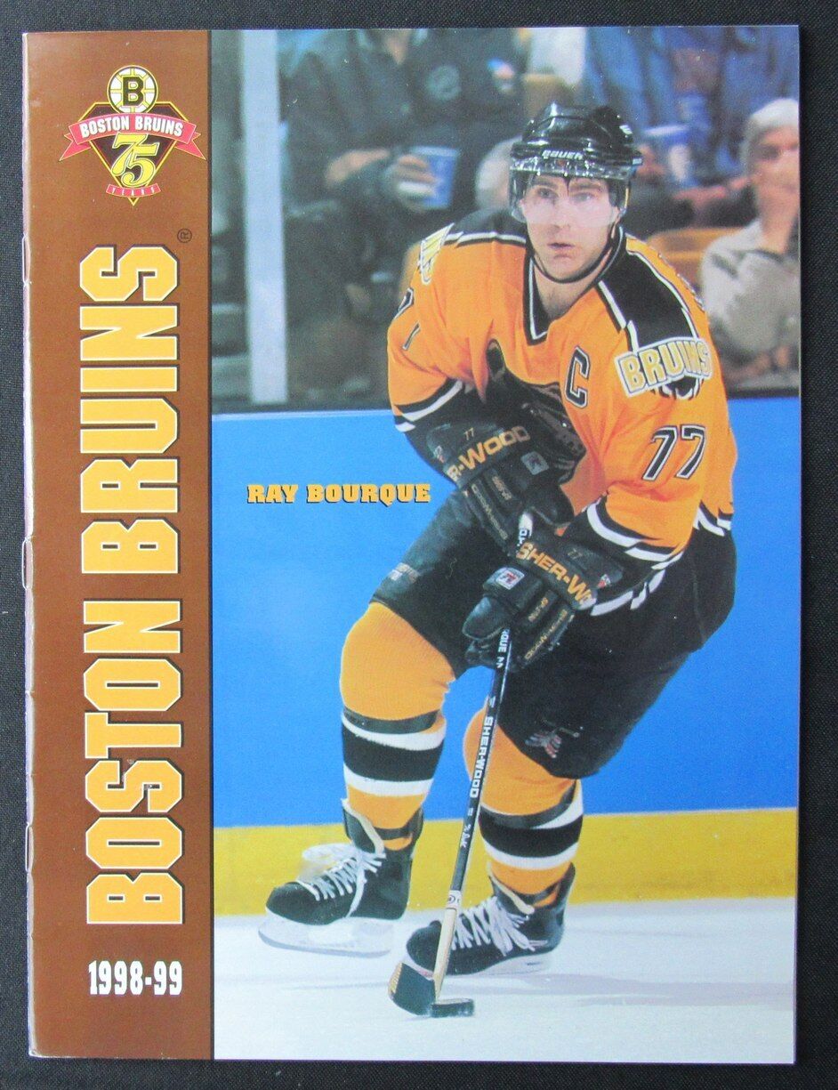 1989/1990 Boston Bruins Ice Hockey Game Program Ray Bourque on Cover 176433