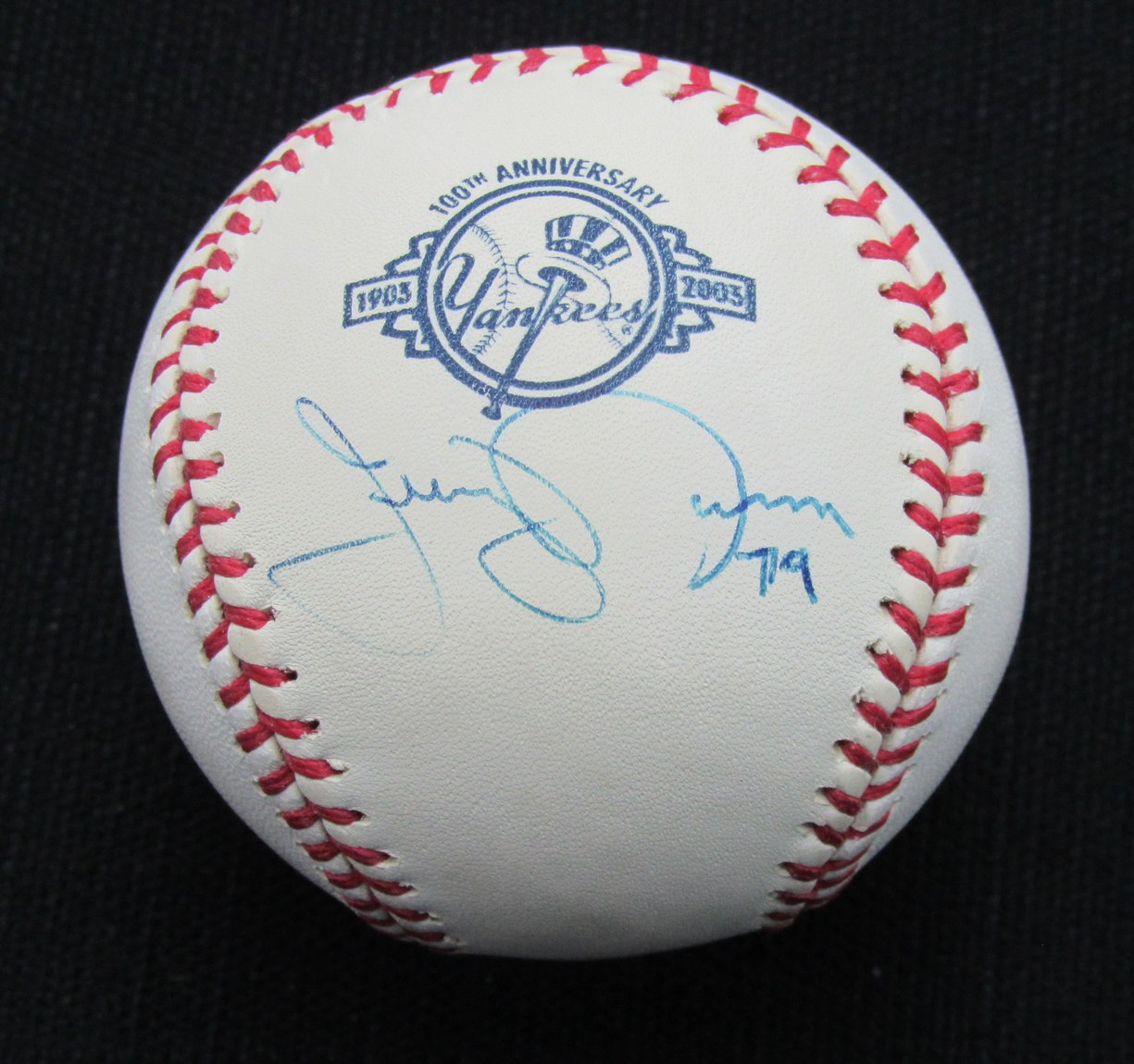 Jerry Narron Signed/Auto Yankees 100th OML Baseball JSA  186573