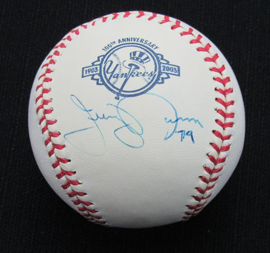 Jerry Narron Signed/Auto Yankees 100th OML Baseball JSA  186573