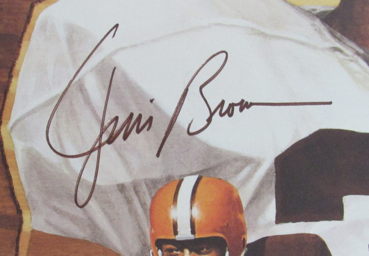 Jim Brown HOF Signed/Auto 26.5x33 Litho Print Poster Browns PSA/DNA 189704