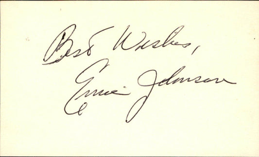 Ernie Johnson Orioles/Braves d.2011 Signed/Autographed 3x5 Index Card 162476
