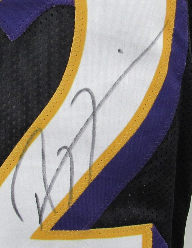 Ray Lewis HOF Signed Black Custom Football Jersey w/ Stats Ravens Beckett 186215