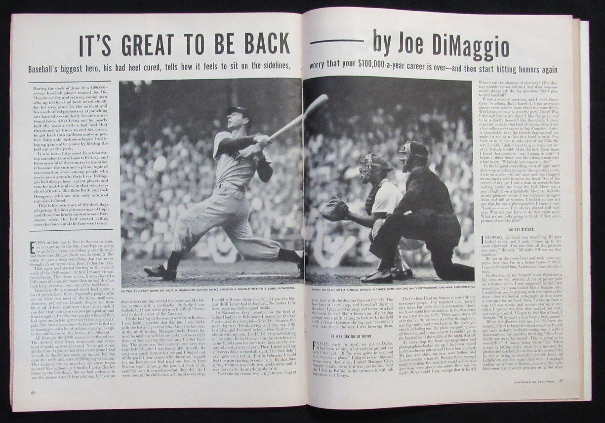 Joe DiMaggio Autographed August 1, 1949 LIFE Magazine New York Yankees PSA/DNA