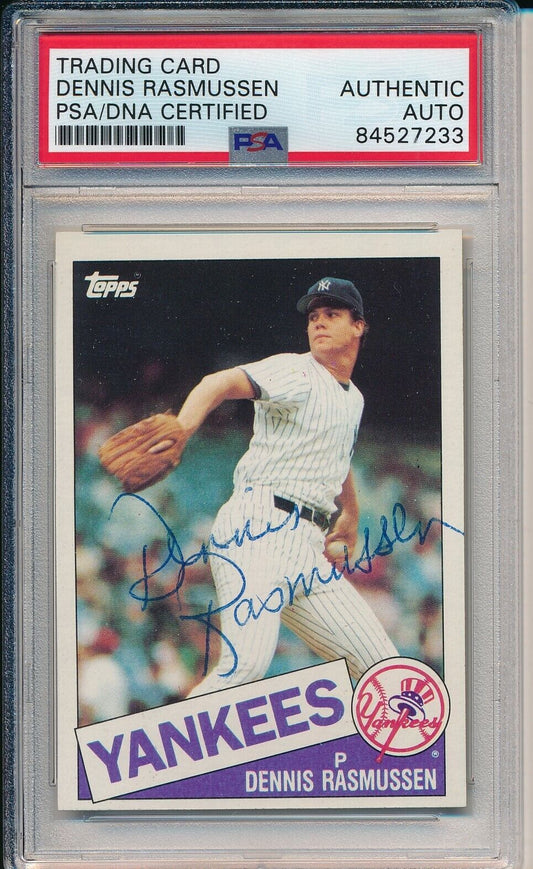 Dennis Rasmussen Yankees Signed/Autographed 1985 TOPPS Card #691 PSA/DNA 166428