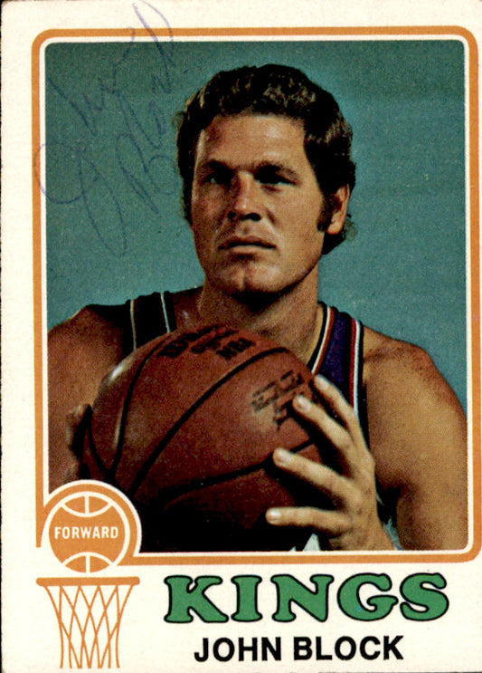 John Block Autographed 1973-74 TOPPS Basketball Card #169 Kings 182939