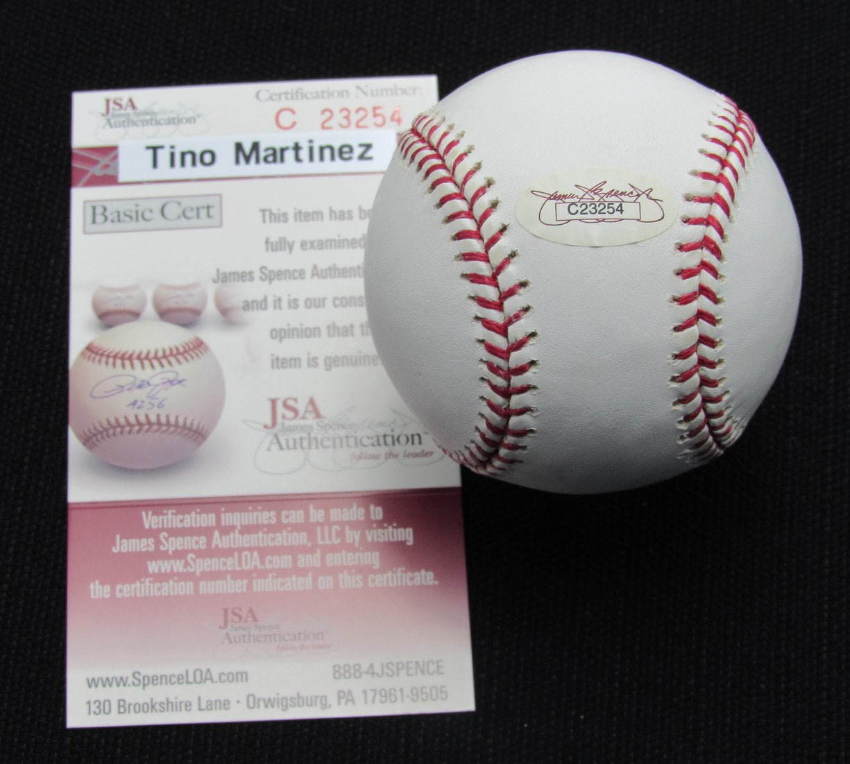 Tino Martinez Signed/Auto Yankees 100th OML Baseball JSA Inscr  186914