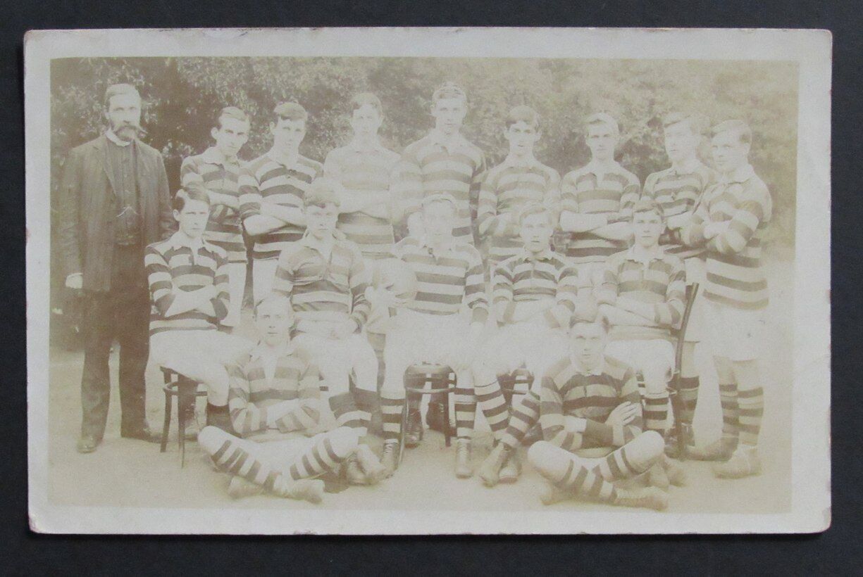 Vintage 1916 Soccer Team B/W Photo Postcard