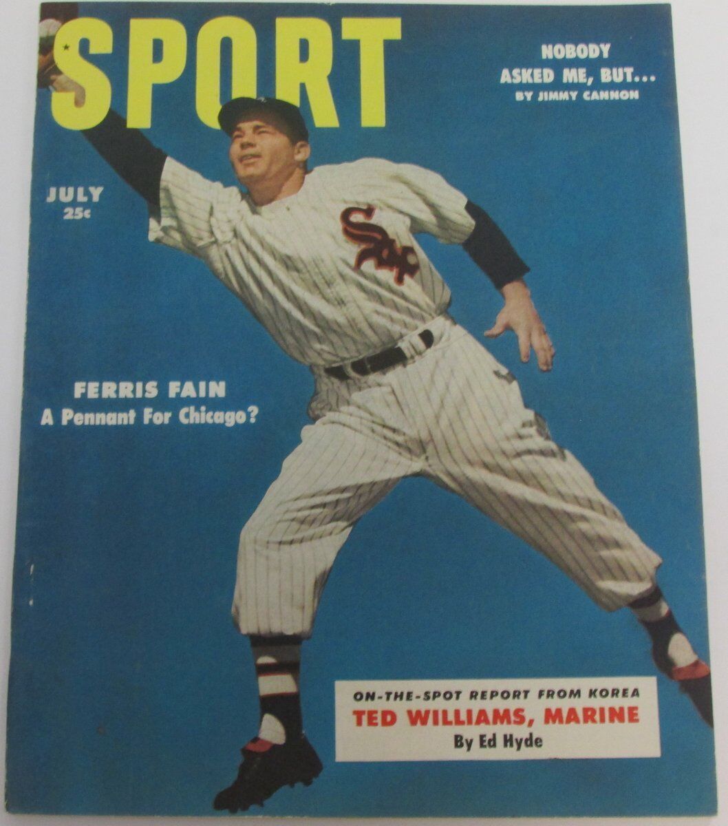 1953 Sport Magazine July Ferris Fain Chicago White Sox  on Cover NO LABEL 136137