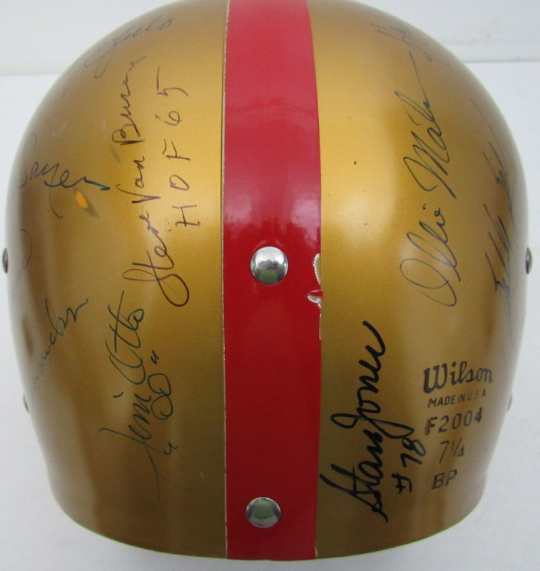 Wilson TK RK Full Size Suspension Helmet Signed By 34 HOFers & Greats JSA 131558