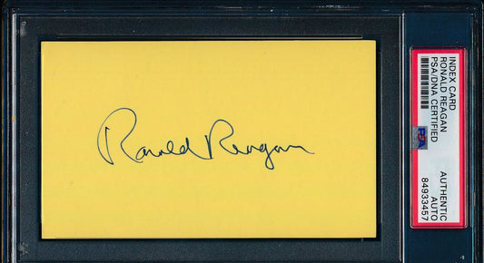 Ronald Reagan Signed/Autographed 3x5 Index Card Bold, Clean PSA/DNA 179452