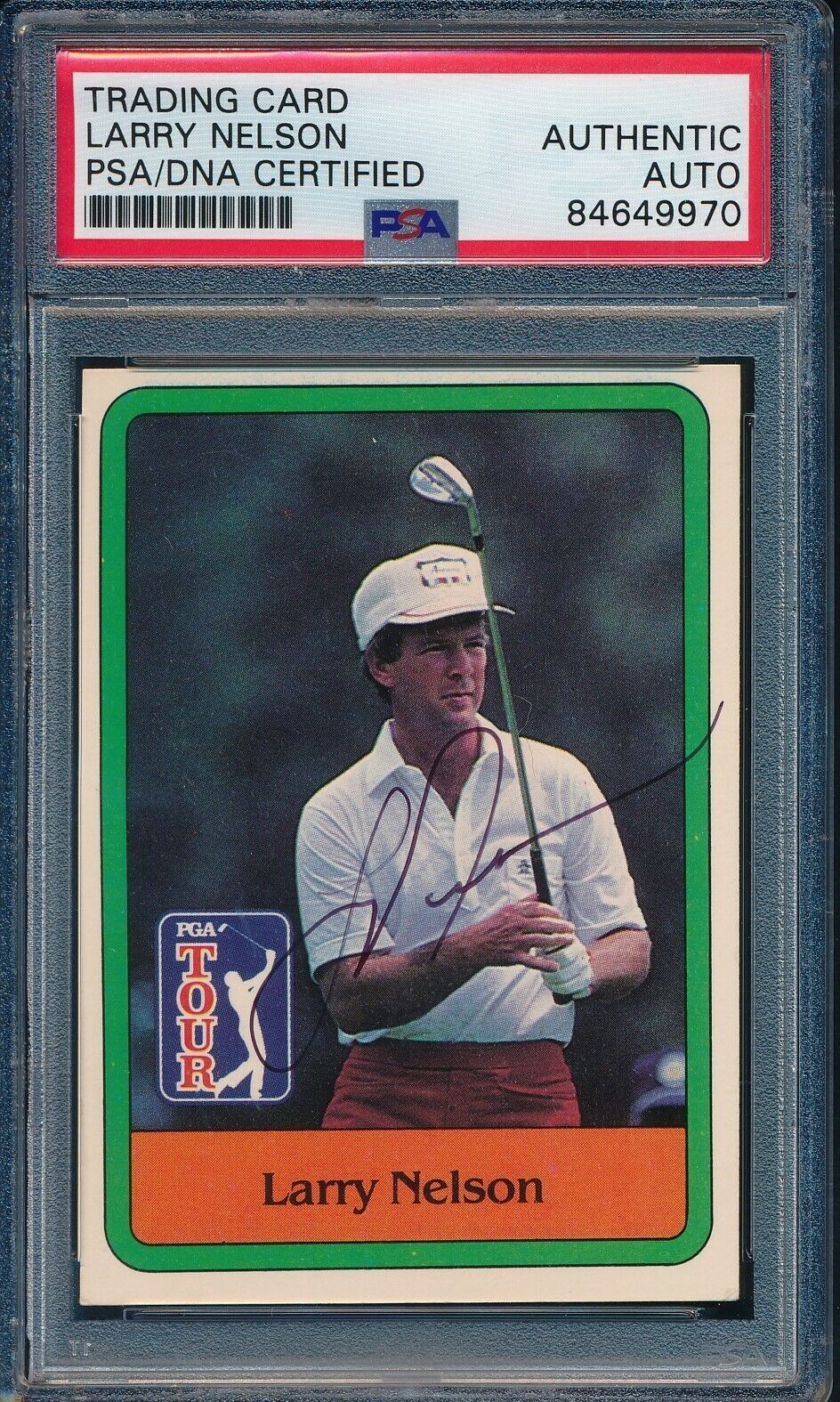 1981 DONRUSS PGA Larry Nelson #11 Authentic Card Signed PSA/DNA 176082