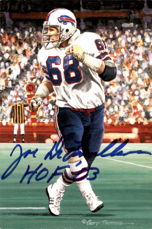 Joe DeLamielleure HOF Autographed/Inscr Goal Line Art GLAC Postcard Bills JSA