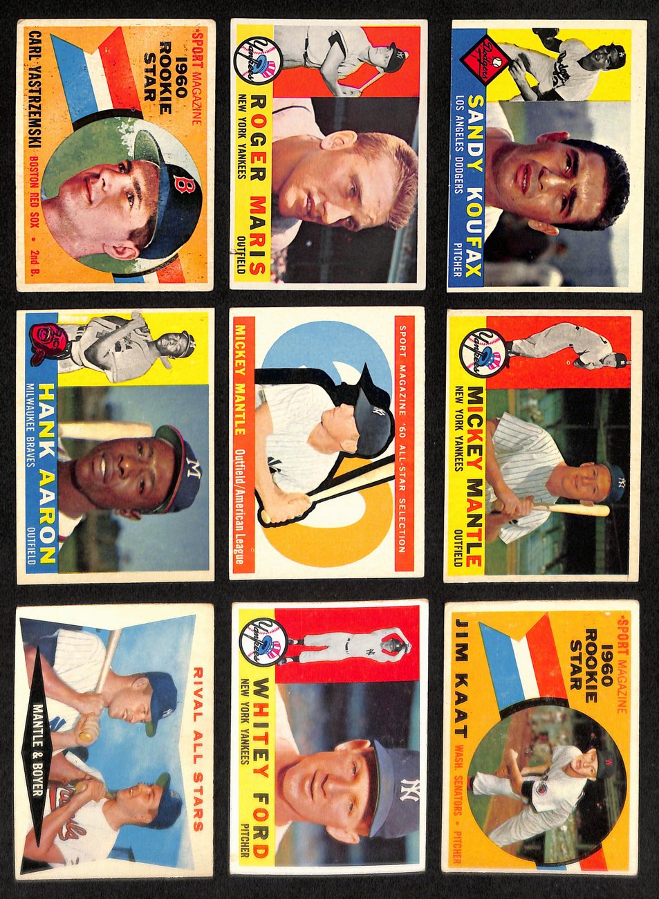 1960 Topps Baseball Card Complete Set (1-572) Mantle Aaron Yastrzemski 191956