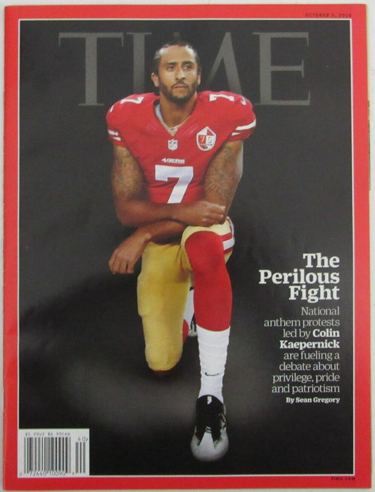 2016 TIME Magazine with Collin Kaepernick 49ers KNEEL Newstand NO LABEL 167621