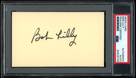 Bob Lilly HOF Autographed 3x5 Index Card Dallas Cowboys PSA/DNA