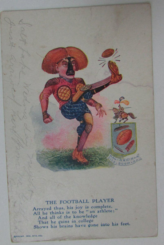 1907 "The Football Player" Poem Vintage Postcard 148878