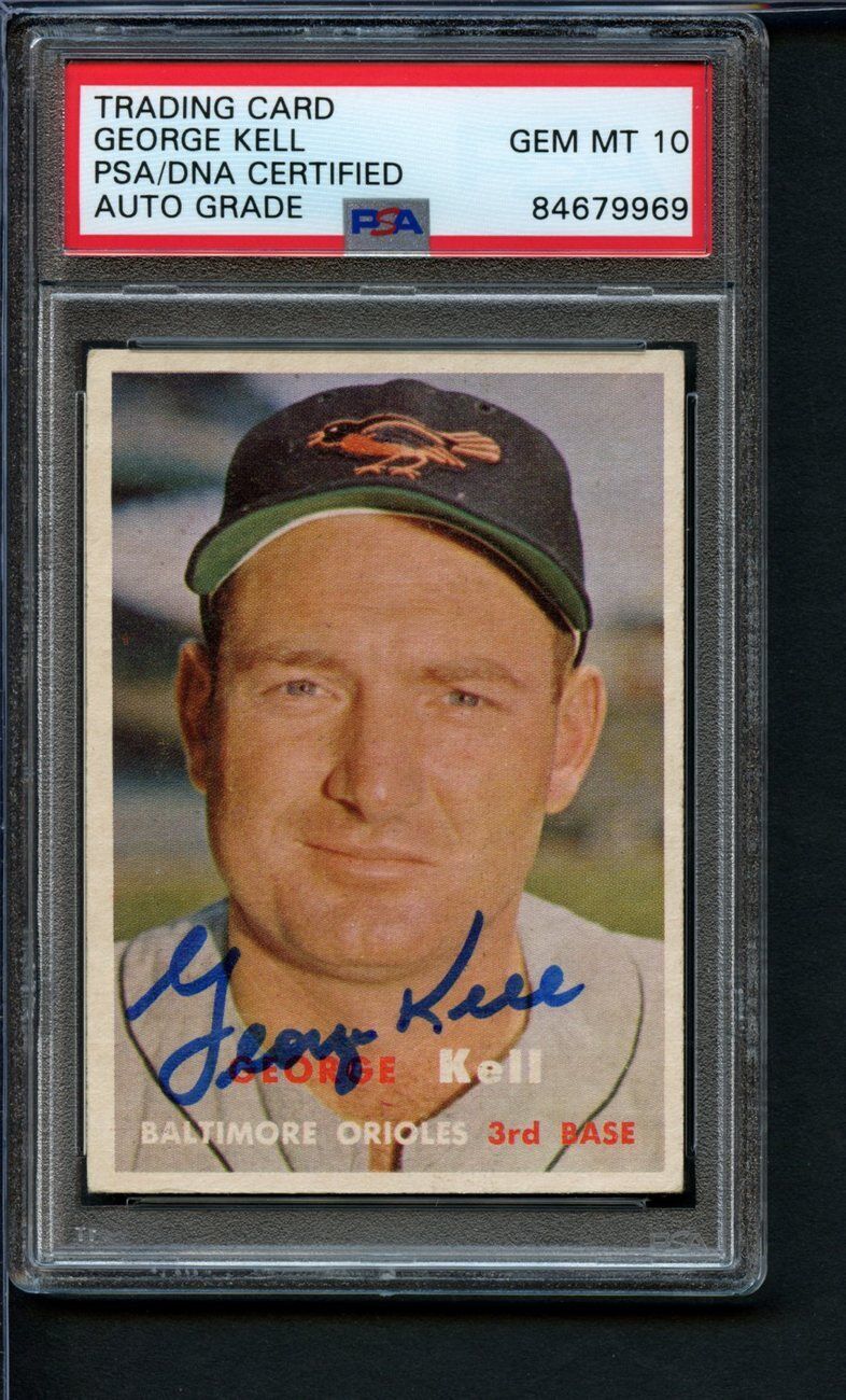 1957 TOPPS George Kell HOF #230 Card Signed Orioles PSA/DNA GEM MINT 10