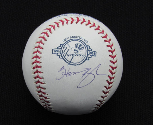 Homer Bush Signed/Auto Yankees 100th OML Baseball JSA 186708