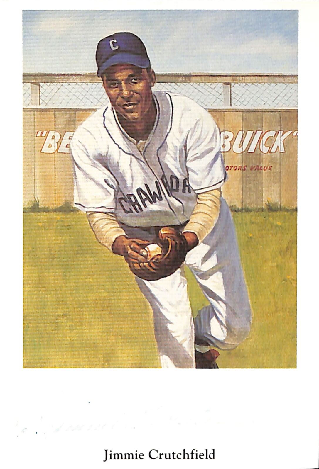 Jimmie Crutchfield Signed Negro League - Black Barons Ron Lewis Post Card 181265