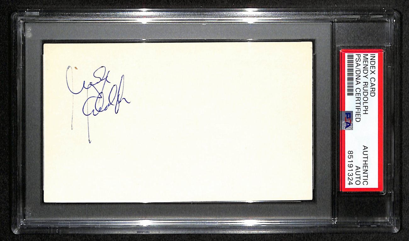 Mendy Rudolph HOF Signed/Auto 3x5 Index Card Basketball Referee PSA/DNA 188585