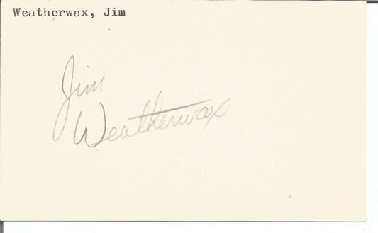 Jim Weatherwax 1966 Green Bay Packers Signed/Autographed 3x5 Index Card 150424