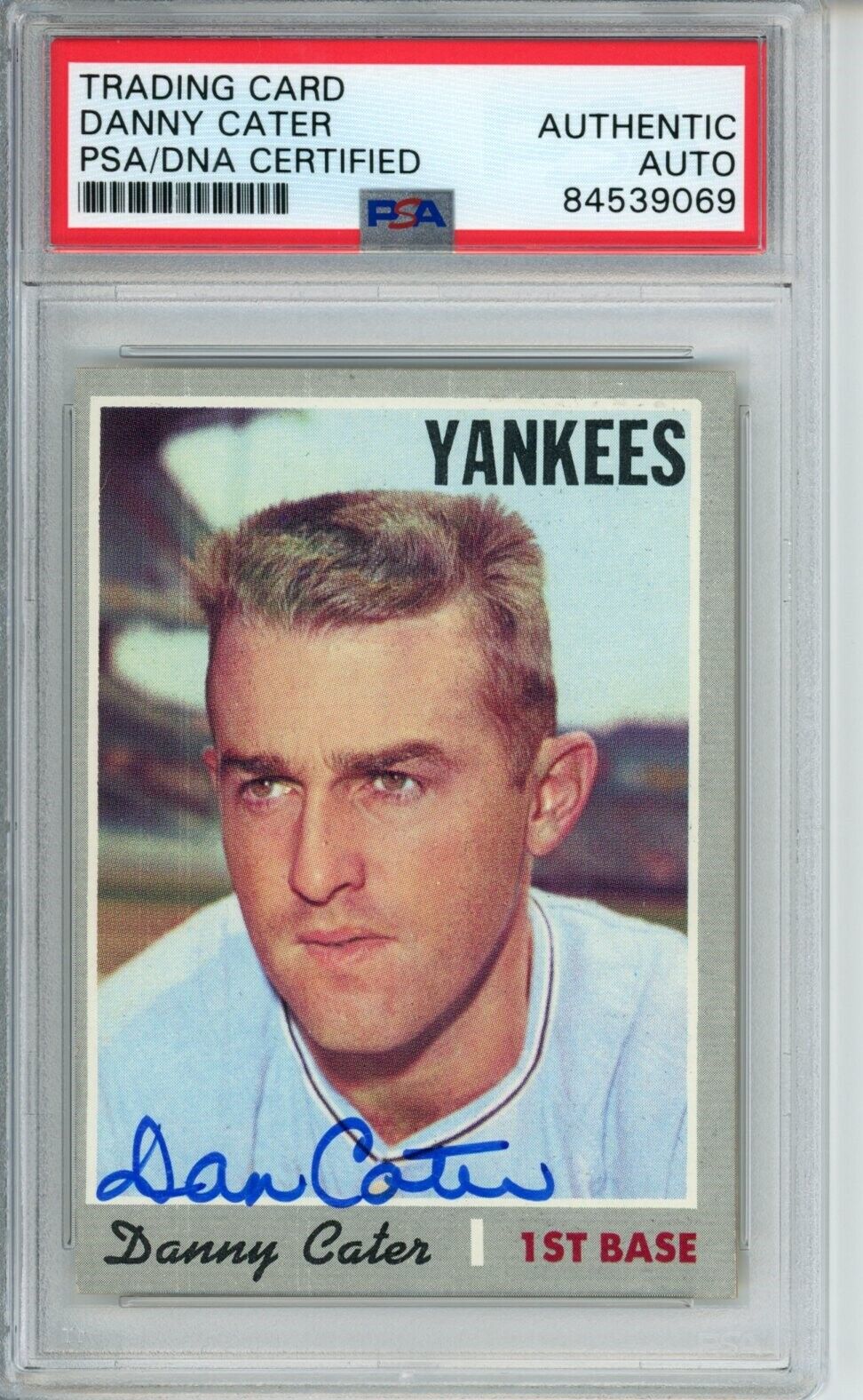 Danny Cater Yankees Signed/Autographed 1970 TOPPS Card #437 PSA/DNA 166882