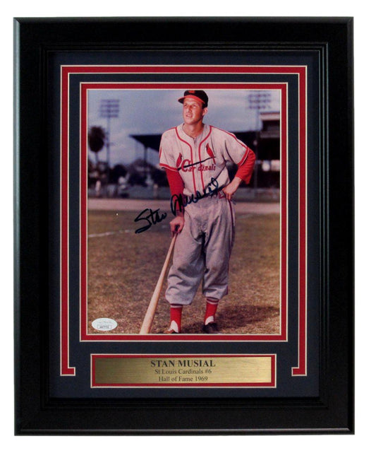 Stan Musial HOF Signed/Auto 8x10 Photo St. Louis Cardinals Framed JSA 190843