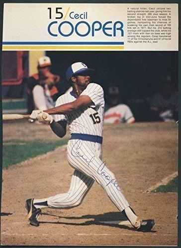 Cecil Cooper Milwaukee Brewers Signed/Autographed Magazine Page 120644