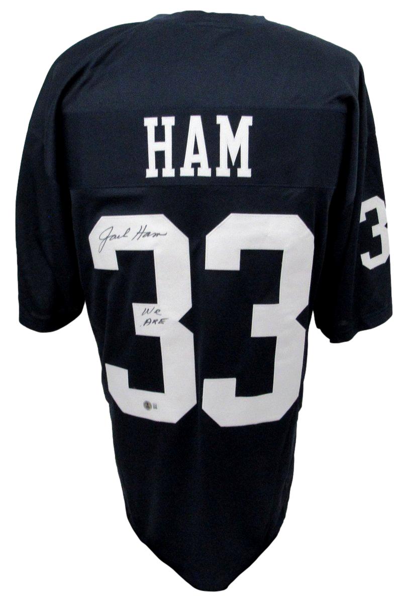 Jack Ham HOF Signed/Inscr Blue Penn State Custom Football Jersey Becket 192382