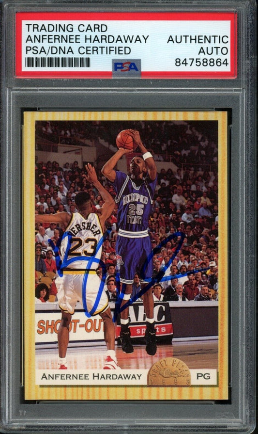 1993 Classic Draft Picks Anfernee Hardaway #2 Card Signed Memphis State PSA/DNA