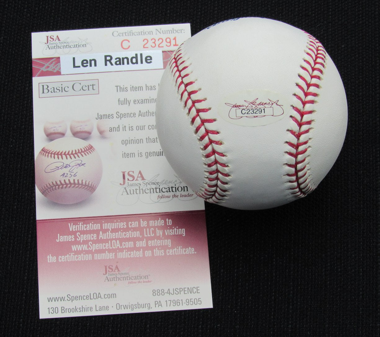 Len Randle Signed/Auto Yankees 100th OML Baseball JSA  186716