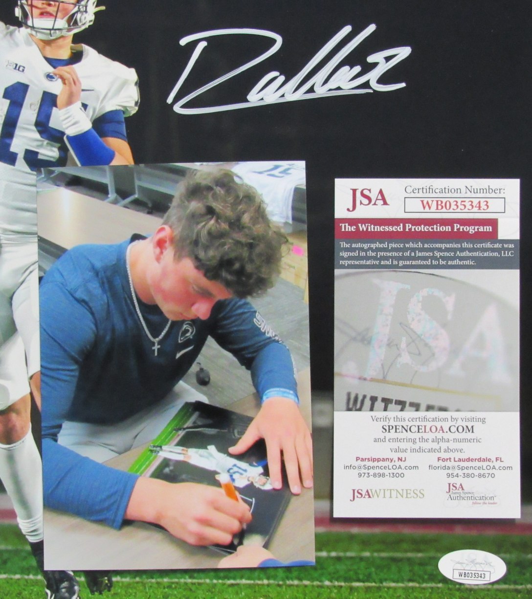 Drew Allar Autographed 11x14 Photo Penn State JSA 182893