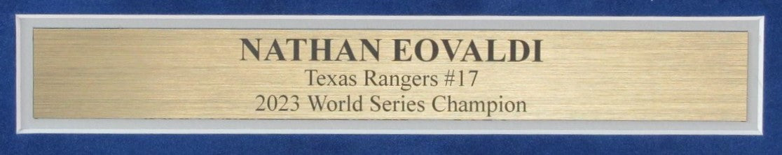 Nathan Eovaldi Signed/Inscribed 11x14 Photo Framed Texas Rangers Steiner 190033