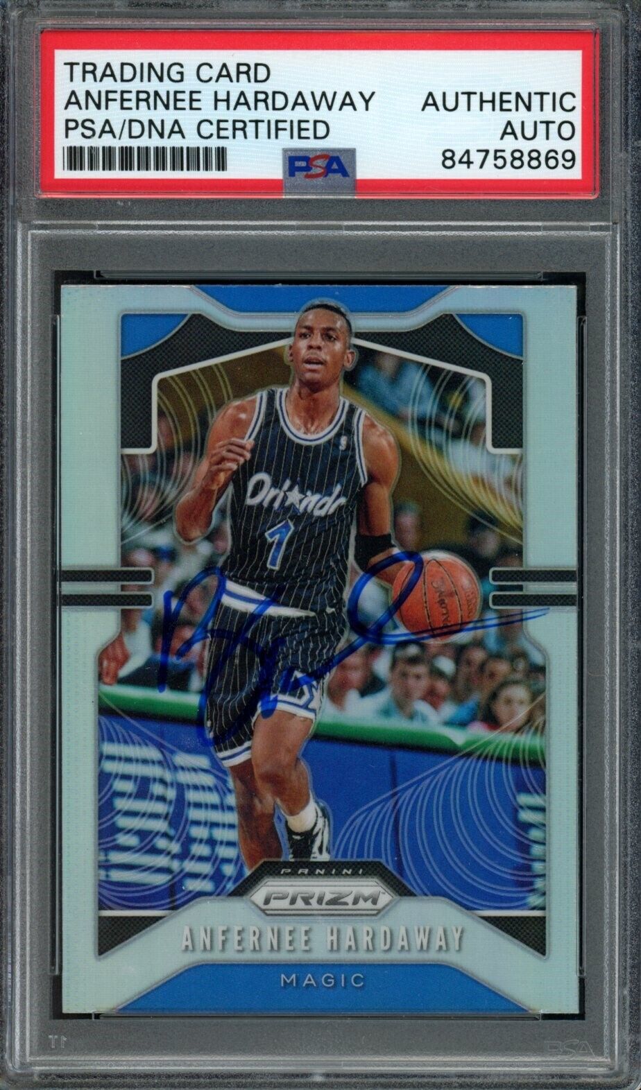 2019-20 Panini Prizm Anfernee Hardaway #12 Card Signed Magic PSA/DNA 176118