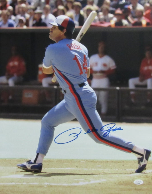 Pete Rose Montreal Expos Signed 16x20 Photo JSA 189711