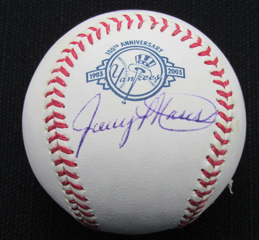 Jerry Moses Signed/Auto Yankees 100th OML Baseball JSA 186693