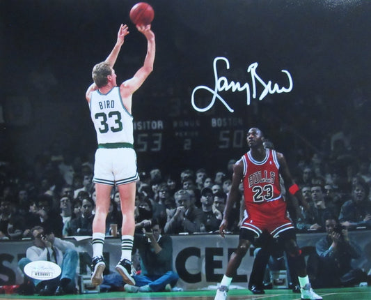 Larry Bird HOF Signed/Auto 8x10 Photo Boston Celtics with Jordan JSA 187694