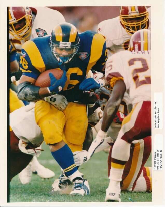 Jerome Bettis LA Rams - Lot of 9 vintage Wire Sporting News photos 144092