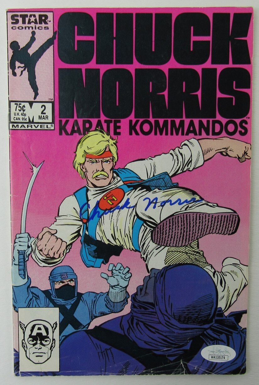 Chuck Norris Autographed Comic Book March 2, 1987 "Karate Kommandos" JSA