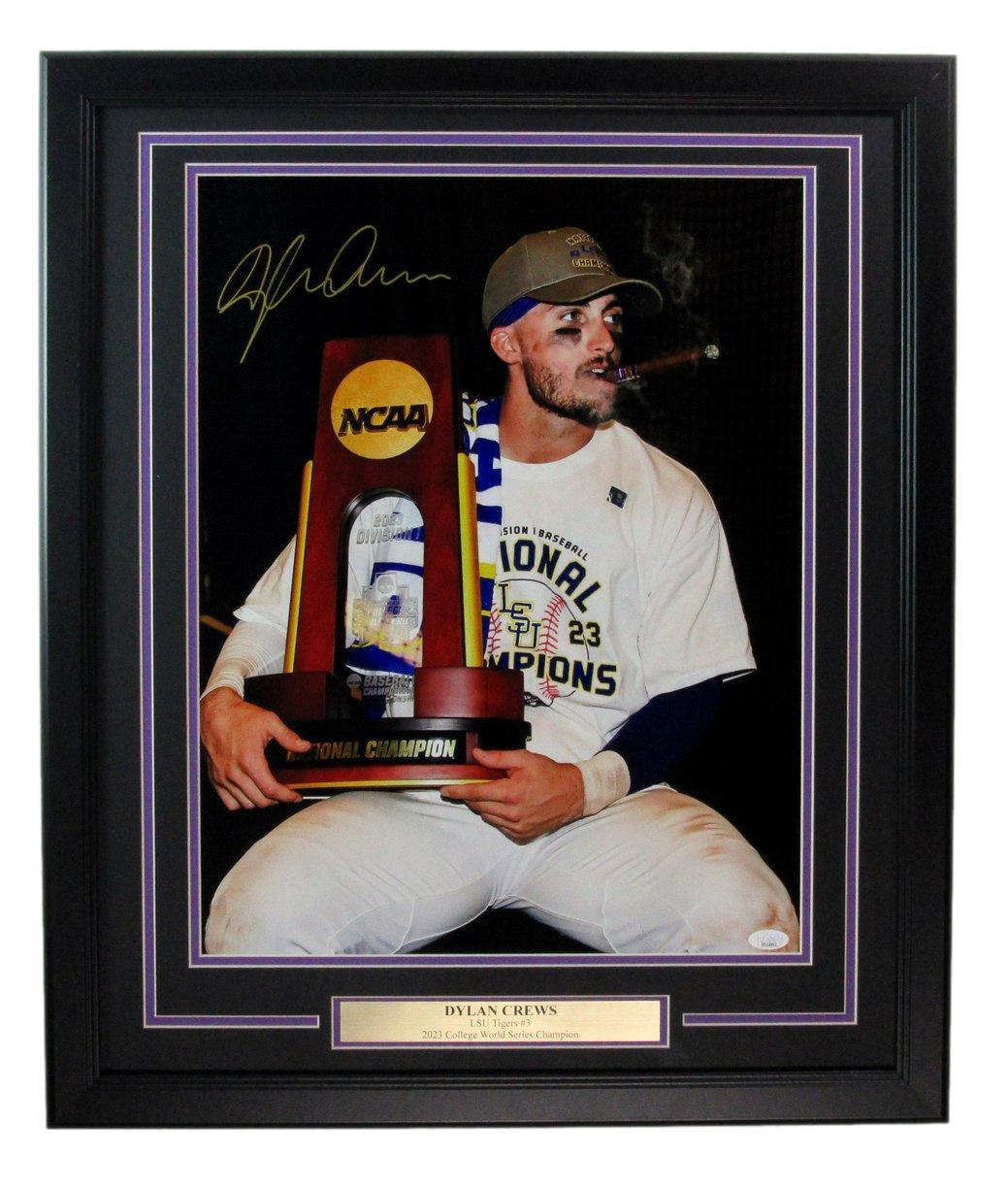 Dylan Crews Autographed 16x20 Photo LSU Tigers Framed JSA 184243