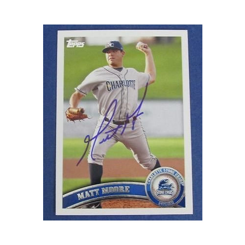 Matt Moore Rays Signed/Autographed 2011 Topps Baseball Card #253