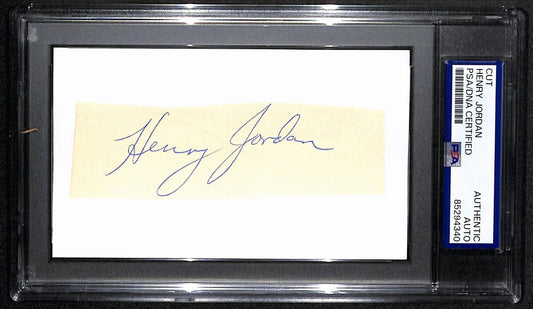 Henry Jordan HOF Signed/Auto Cut on 3x5 Card Green Bay Packers PSA/DNA 190607